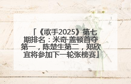 《歌手2025》第七期排名：米奇·盖顿首夺第一，陈楚生第二，郑欣宜将参加下一轮张榜赛
