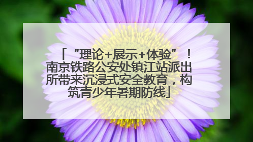 “理论+展示+体验”！南京铁路公安处镇江站派出所带来沉浸式安全教育，构筑青少年暑期防线