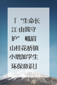 “生命长江·由我守护” 峨眉山桂花桥镇小增加学生环保意识
