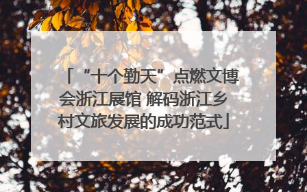 “十个勤天”点燃文博会浙江展馆 解码浙江乡村文旅发展的成功范式