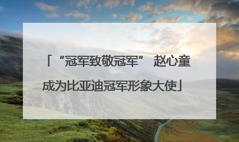 “冠军致敬冠军” 赵心童成为比亚迪冠军形象大使