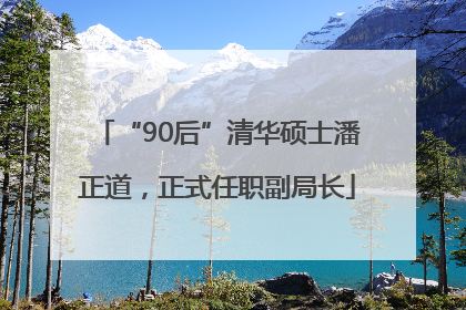 “90后”清华硕士潘正道，正式任职副局长