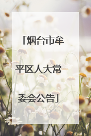 烟台市牟平区人大常委会公告