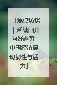 焦点访谈｜延续回升向好态势 中国经济展现韧性与活力