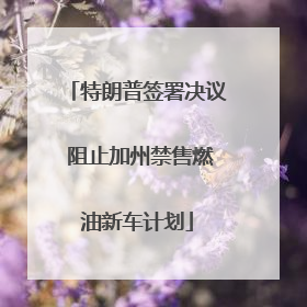 特朗普签署决议 阻止加州禁售燃油新车计划