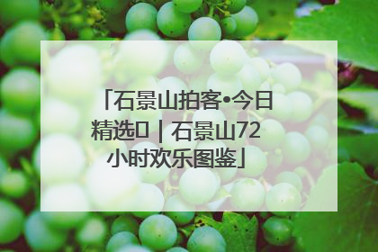 石景山拍客•今日精选⑲｜石景山72小时欢乐图鉴