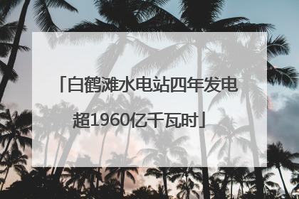 白鹤滩水电站四年发电超1960亿千瓦时