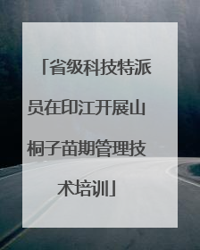 省级科技特派员在印江开展山桐子苗期管理技术培训