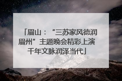 眉山：“三苏家风德润眉州”主题晚会精彩上演千年文脉润泽当代