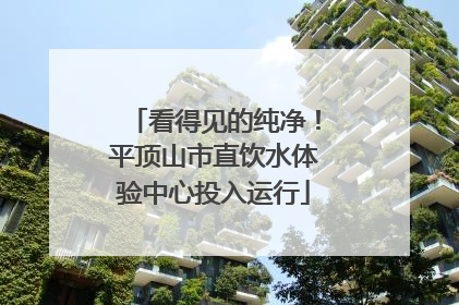 看得见的纯净！平顶山市直饮水体验中心投入运行