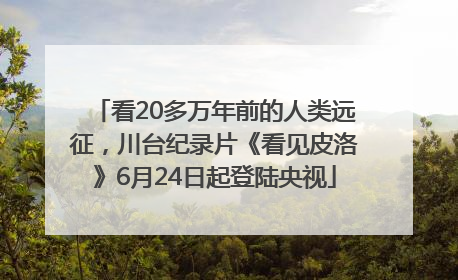 看20多万年前的人类远征，川台纪录片《看见皮洛》6月24日起登陆央视