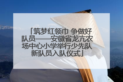 筑梦红领巾 争做好队员——安徽省龙亢农场中心小学举行少先队新队员入队仪式