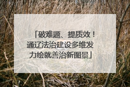 破难题、提质效！通辽法治建设多维发力绘就善治新图景