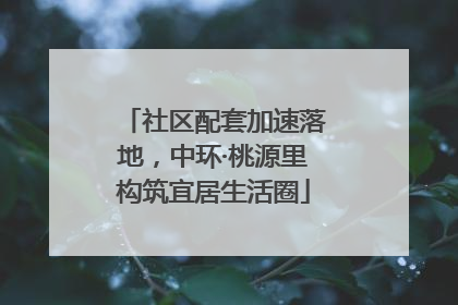 社区配套加速落地，中环·桃源里构筑宜居生活圈