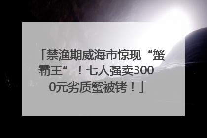 禁渔期威海市惊现“蟹霸王”！七人强卖3000元劣质蟹被铐！