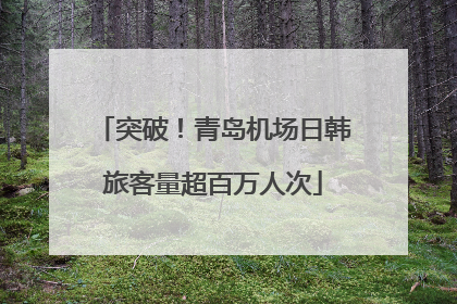 突破！青岛机场日韩旅客量超百万人次