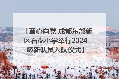 童心向党 成都东部新区石盘小学举行2024级新队员入队仪式