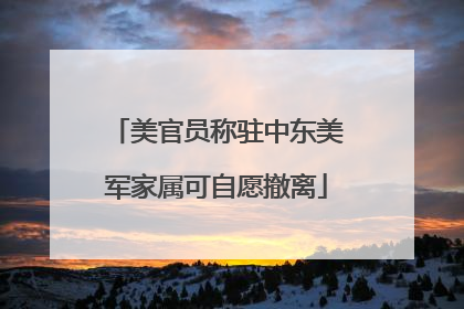 美官员称驻中东美军家属可自愿撤离