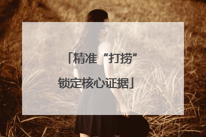 精准“打捞”锁定核心证据