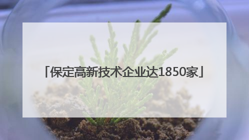 保定高新技术企业达1850家