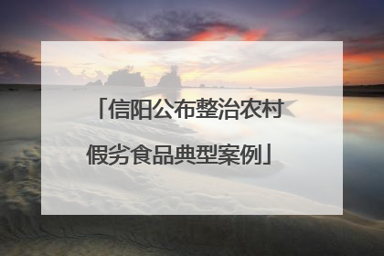 信阳公布整治农村假劣食品典型案例