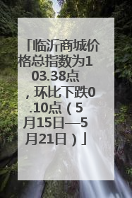 临沂商城价格总指数为103.38点，环比下跌0.10点（5月15日—5月21日）