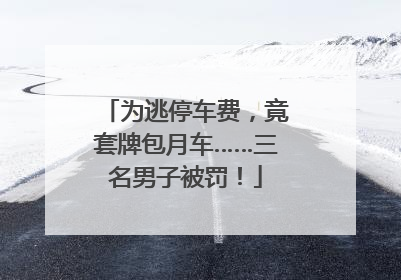 为逃停车费，竟套牌包月车……三名男子被罚！