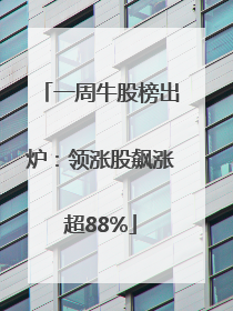 一周牛股榜出炉：领涨股飙涨超88%