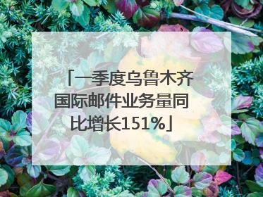 一季度乌鲁木齐国际邮件业务量同比增长151%