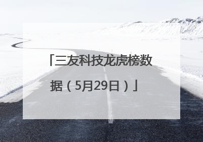 三友科技龙虎榜数据（5月29日）