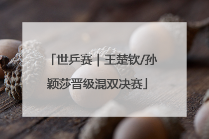 世乒赛｜王楚钦/孙颖莎晋级混双决赛