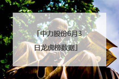 中力股份6月3日龙虎榜数据