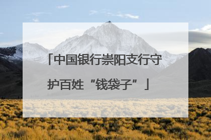 中国银行崇阳支行守护百姓“钱袋子”