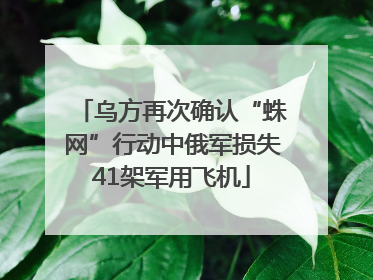 乌方再次确认“蛛网”行动中俄军损失41架军用飞机