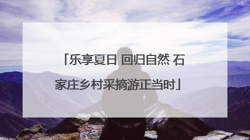 乐享夏日 回归自然 石家庄乡村采摘游正当时