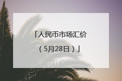 人民币市场汇价（5月28日）