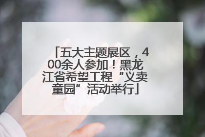 五大主题展区，400余人参加！黑龙江省希望工程“义卖童园”活动举行