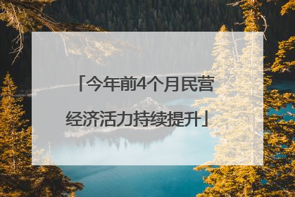 今年前4个月民营经济活力持续提升