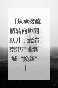 从承接疏解转向协同跃升，武清京津产业新城“焕新”