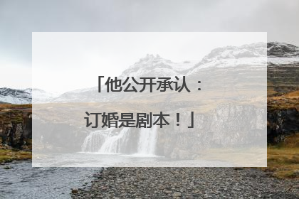 他公开承认：订婚是剧本！
