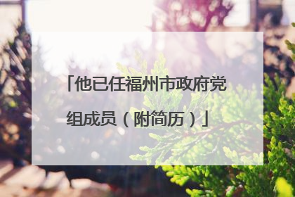 他已任福州市政府党组成员（附简历）