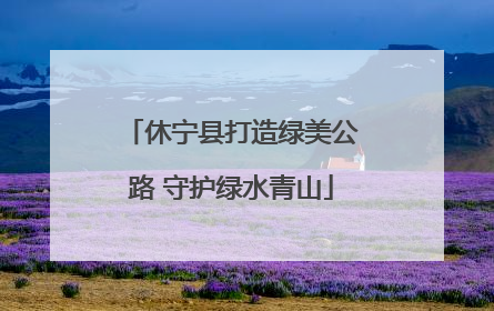 休宁县打造绿美公路 守护绿水青山
