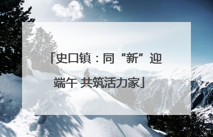 史口镇：同“新”迎端午 共筑活力家