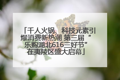 千人火锅、科技元素引爆消费新热潮 第三届“乐购湖北616三好节”在夷陵区盛大启幕
