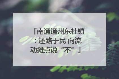 南通通州东社镇：还路于民 向流动摊点说“不”