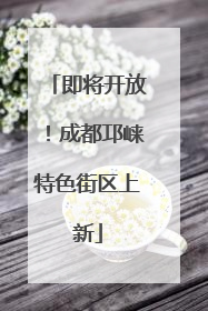 即将开放！成都邛崃特色街区上新