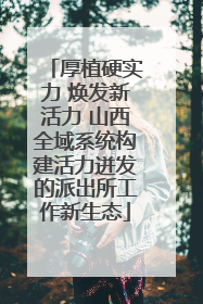 厚植硬实力 焕发新活力 山西全域系统构建活力迸发的派出所工作新生态
