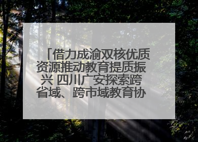 借力成渝双核优质资源推动教育提质振兴 四川广安探索跨省域、跨市域教育协同发展新路径