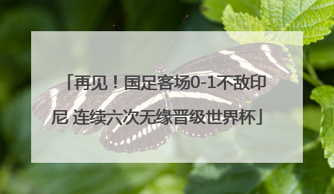 再见！国足客场0-1不敌印尼 连续六次无缘晋级世界杯
