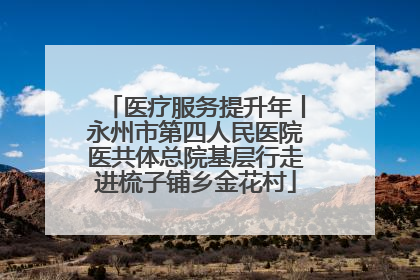 医疗服务提升年丨永州市第四人民医院医共体总院基层行走进梳子铺乡金花村